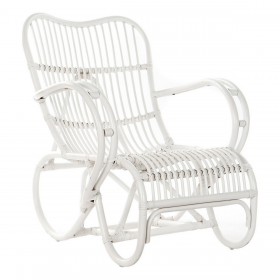 Poltrona DKD Home Decor 75 x 85 x 85 cm Bianco Rattan