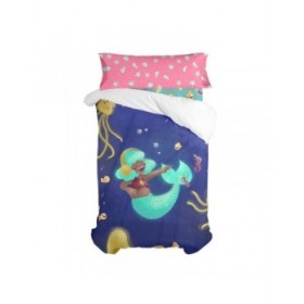 Set di copripiumino HappyFriday Mr Fox Happy mermaid Multicolore Singolo 2 Pezzi