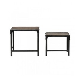 Set di 2 tavoli Home ESPRIT Naturale 48 x 36 x 45 cm