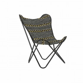 Poltrona DKD Home Decor Giallo Bianco Nero Multicolore Ferro 74 x 65 x 90 cm
