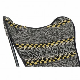Poltrona DKD Home Decor Giallo Bianco Nero Multicolore Ferro 74 x 65 x 90 cm