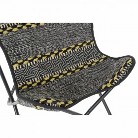 Poltrona DKD Home Decor Giallo Bianco Nero Multicolore Ferro 74 x 65 x 90 cm
