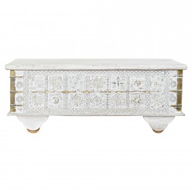 Tavolo aggiuntivo DKD Home Decor MB-182010 Bianco Dorato Metallo Legno di mango 115 x 60 x 45 cm