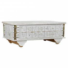Tavolo aggiuntivo DKD Home Decor MB-182010 Bianco Dorato Metallo Legno di mango 115 x 60 x 45 cm