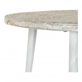 Tavolo aggiuntivo DKD Home Decor 8424001820115 75 x 75 x 50 cm Dorato Metallo Bianco Legno di mango (75 x 75 x 50 cm)