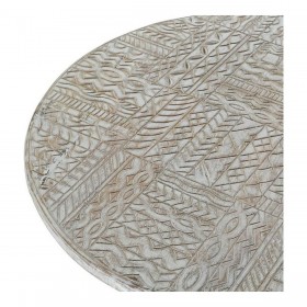 Tavolo aggiuntivo DKD Home Decor 8424001820115 75 x 75 x 50 cm Dorato Metallo Bianco Legno di mango (75 x 75 x 50 cm)