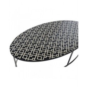 Tavolino da Caffè Home ESPRIT Nero Avorio 150 x 80 x 40 cm