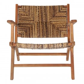 Poltrona DKD Home Decor 70 x 78 x 68 cm Naturale Teca Alpino