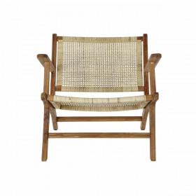 Poltrona DKD Home Decor MB-182316 Naturale Teca Marrone Chiaro Rattan (69 x 78 x 68 cm)