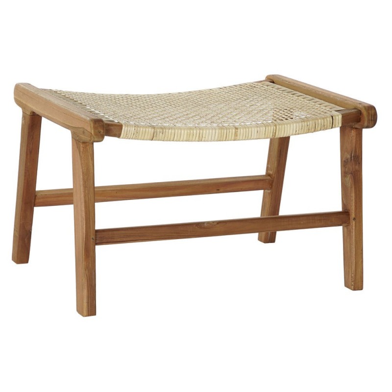 Panca DKD Home Decor   65 x 47 x 40 cm Naturale Teca Plastica Multicolore Marrone Chiaro