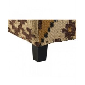Poggiapiedi Home ESPRIT Beige Senape 80 x 80 x 44 cm