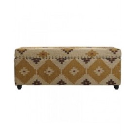 Forziere Home ESPRIT Beige Senape Cotone 120 x 40 x 45 cm