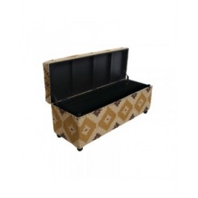 Forziere Home ESPRIT Beige Senape Cotone 120 x 40 x 45 cm