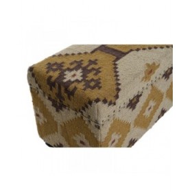 Forziere Home ESPRIT Beige Senape Cotone 120 x 40 x 45 cm