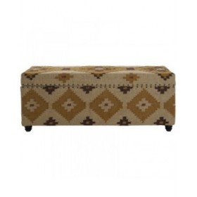 Forziere Home ESPRIT Beige Senape Cotone 120 x 40 x 45 cm