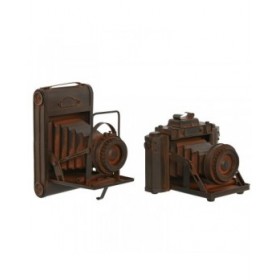 Statua Decorativa Home ESPRIT Bronce Fotocamera Vintage 18 x 13,5 x 14 cm (2 Unità)