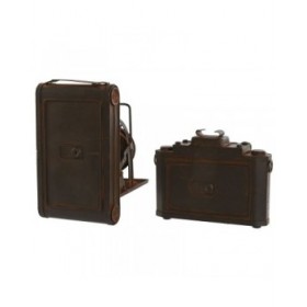 Statua Decorativa Home ESPRIT Bronce Fotocamera Vintage 18 x 13,5 x 14 cm (2 Unità)
