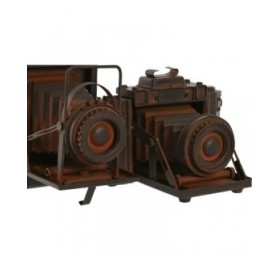 Statua Decorativa Home ESPRIT Bronce Fotocamera Vintage 18 x 13,5 x 14 cm (2 Unità)