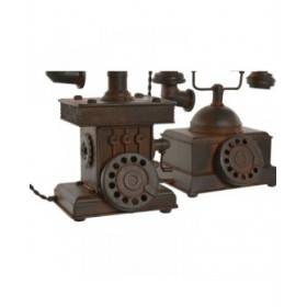 Statua Decorativa Home ESPRIT Bronce Vintage Telefono 21 x 12 x 18 cm (2 Unità)