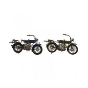 Statua Decorativa Home ESPRIT Azzurro Verde Moto Vintage 31 x 8 x 16 cm (2 Unità)