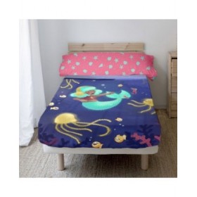 Set di Lenzuola HappyFriday Mr Fox Happy Mermaid Multicolore Singolo 2 Pezzi