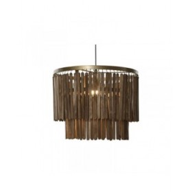 Lampadario Home ESPRIT Marrone Dorato Legno Metallo Legno di mango 50 W 60 x 60 x 48 cm