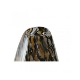 Vaso Home ESPRIT Nero Crema Cristallo Moderno 18 x 12,5 x 42,5 cm