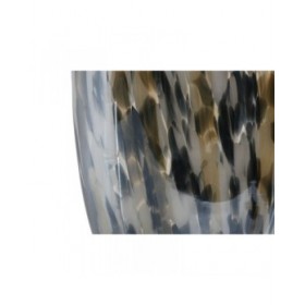 Vaso Home ESPRIT Nero Crema Cristallo Moderno 18 x 12,5 x 42,5 cm