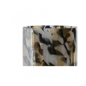 Portacandele Home ESPRIT Nero Crema Cristallo 12 x 12 x 11,5 cm