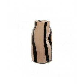 Vaso Home ESPRIT Nero Crema Cristallo Moderno 15 x 15 x 29,2 cm