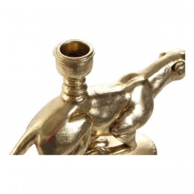 Candelabro DKD Home Decor Dorato Resina Alluminio Leopardo Tropicale Candelabro 25 x 6 x 14 cm