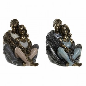 Statua Decorativa DKD Home Decor Rame Moderno Coppia 12 x 10,5 x 12 cm (2 Unità)