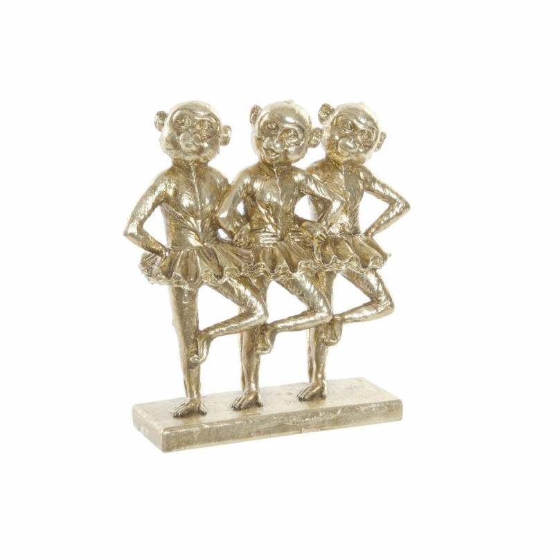 Statua Decorativa DKD Home Decor FZ-91957 Grigio Dorato Resina Rettangolare Coloniale Moderno Scimmia 23 x 9,5 x 24 cm