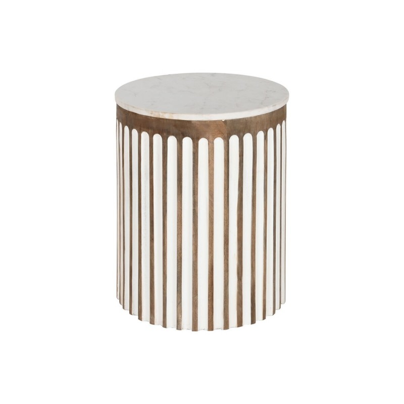 Tavolo aggiuntivo Home ESPRIT Bianco Naturale 41 x 41 x 52 cm