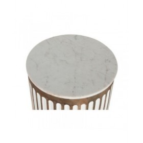 Tavolo aggiuntivo Home ESPRIT Bianco Naturale 41 x 41 x 52 cm