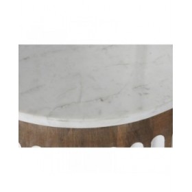 Tavolo aggiuntivo Home ESPRIT Bianco Naturale 41 x 41 x 52 cm
