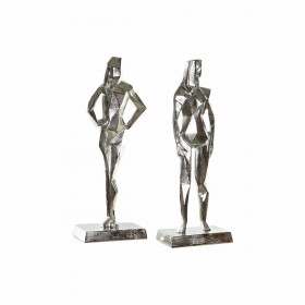 Statua Decorativa DKD Home Decor 8424001856480 23 x 13 x 62 cm Argentato (2 Unità)