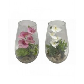 Pianta Decorativa Home ESPRIT PVC Cristallo 15 x 15 x 25 cm (2 Unità)