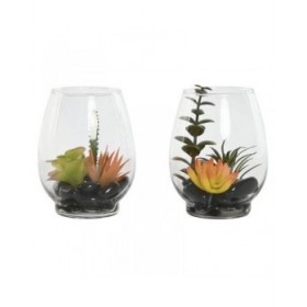 Pianta Decorativa Home ESPRIT PVC Cristallo 10 x 10 x 15 cm (2 Unità)