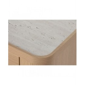 Comodino Home ESPRIT Naturale Grigio chiaro 56 X 40 X 51 cm
