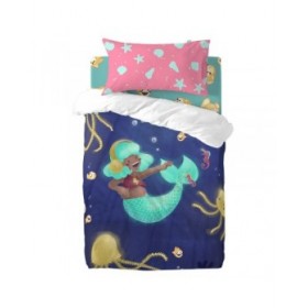 Set di copripiumino HappyFriday Mr Fox Happy mermaid Multicolore Culla Neonato 2 Pezzi