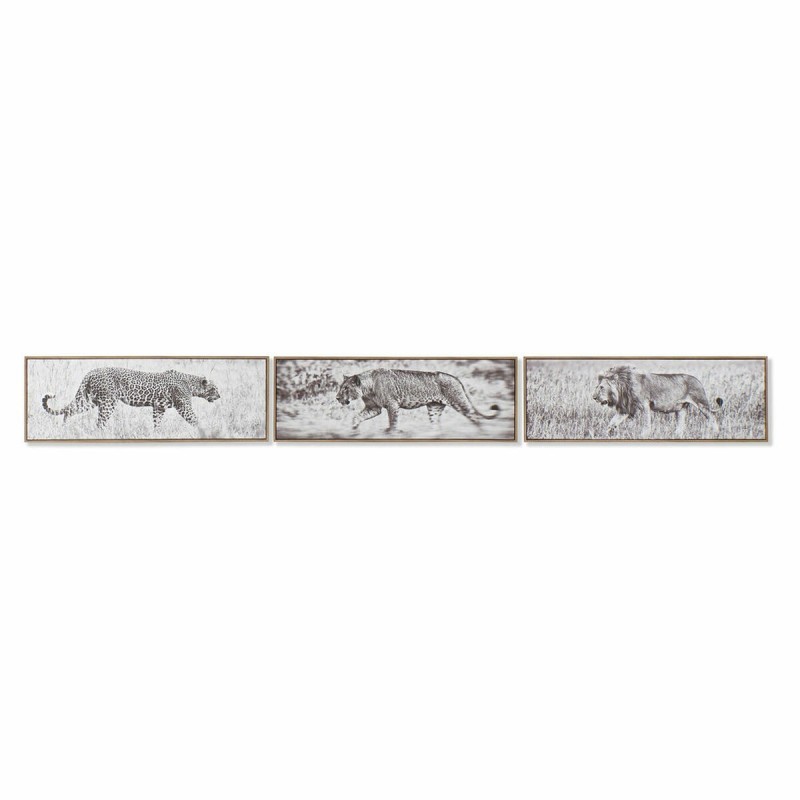 Quadro DKD Home Decor 92,5 x 3,5 x 32 cm Coloniale Giungla (3 Pezzi)