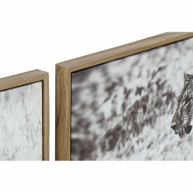 Quadro DKD Home Decor 92,5 x 3,5 x 32 cm Coloniale Giungla (3 Pezzi)