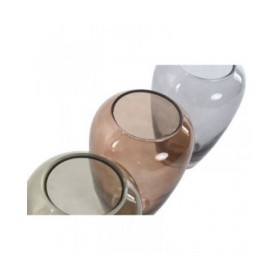 Vaso Home ESPRIT Azzurro Verde Ambra Cristallo Moderno 13 X 13 X 20,7 cm (3 Unità)