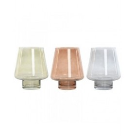 Vaso Home ESPRIT Azzurro Verde Ambra Cristallo Moderno 14,5 x 14,5 x 18 cm (3 Unità)