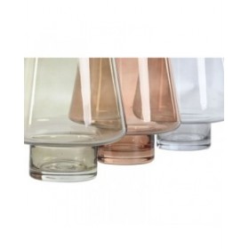 Vaso Home ESPRIT Azzurro Verde Ambra Cristallo Moderno 14,5 x 14,5 x 18 cm (3 Unità)