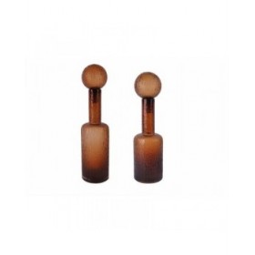 Vaso Home ESPRIT Marrone Cristallo Moderno 12,5 X 12,5 X 43,5 cm