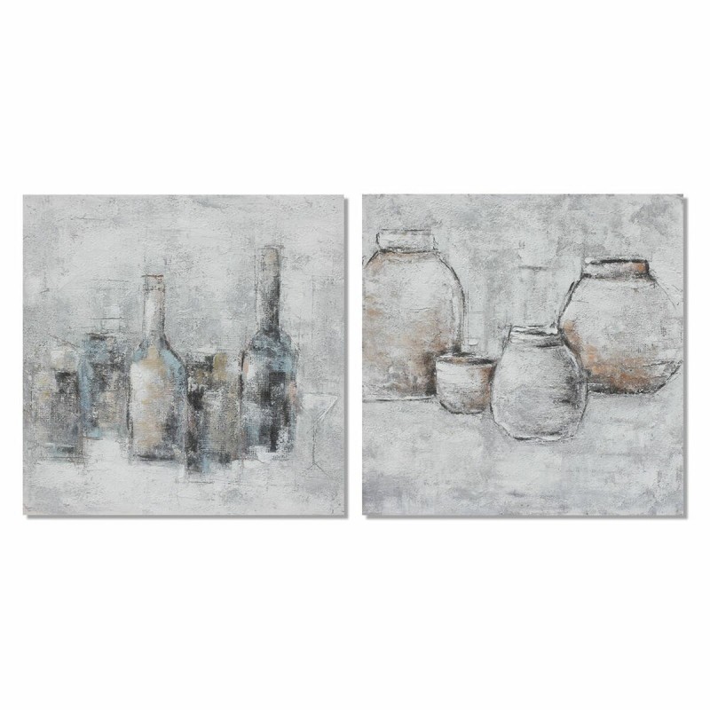 Quadro DKD Home Decor 100 x 2,8 x 100 cm Vaso Tradizionale (2 Unità)