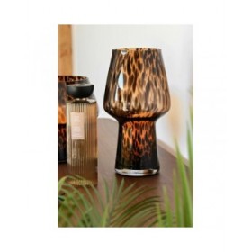 Vaso Home ESPRIT Marrone Nero Cristallo Moderno 16,5 x 16,5 x 29 cm