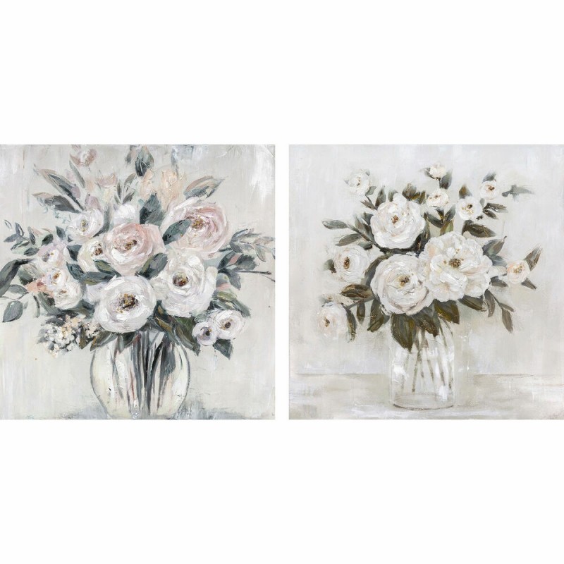 Quadro DKD Home Decor 80 x 2,4 x 80 cm Vaso Shabby Chic (2 Unità)